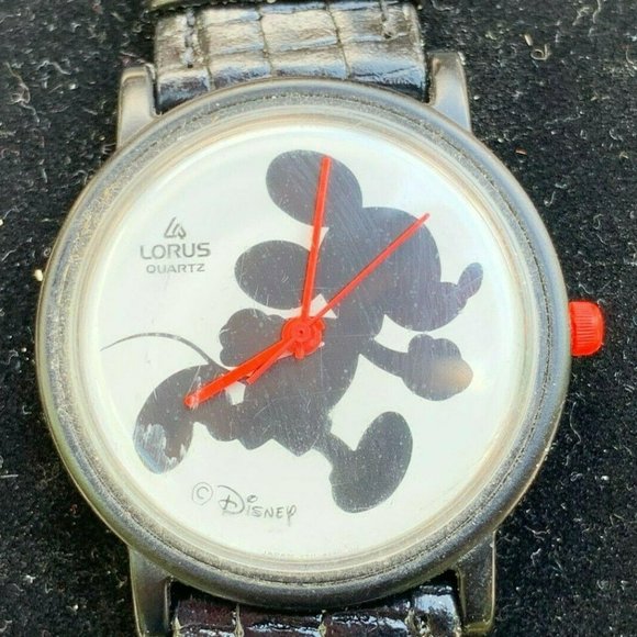 Disney Lorus Mickey Mouse Shadow Dial Watch From 1990's - Picture 1 of 8